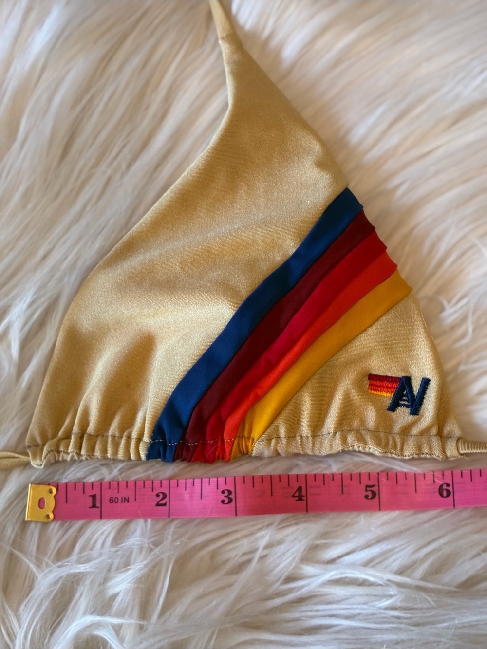 Aviator Nation Gold Triangle Bikini top.  XL - Picture 4 of 5